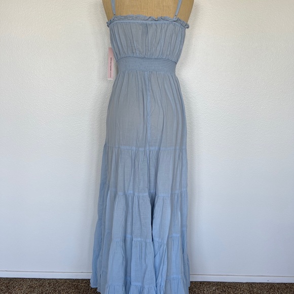 Aqua Swim Women's Cotton Tiered Dress Swim Cover-Up Blue $88 Size M - Picture 6 of 7